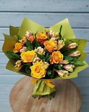 Букет цветов из:  Альстромерии и Розы в Глинищево
