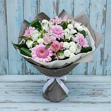 Букет цветов из:  Герберы, Альстромерии и Хризантемы в Глинищево