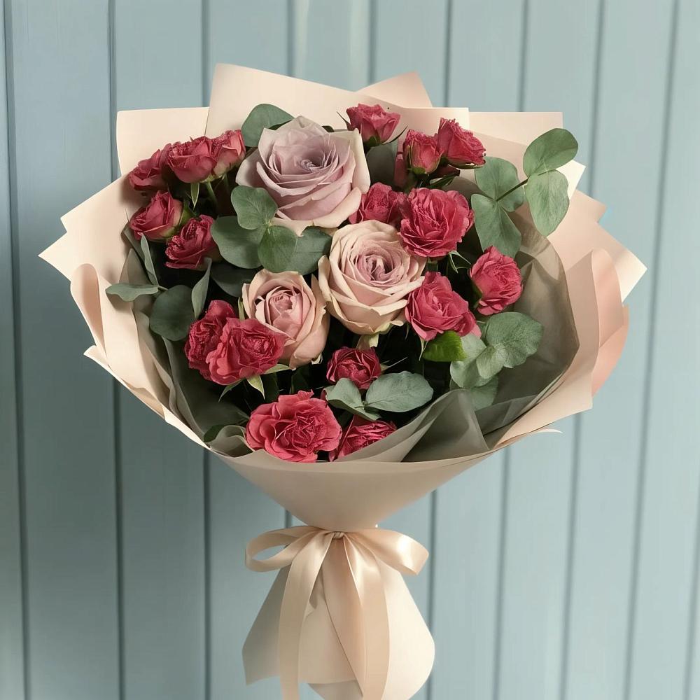 Букет цветов из: Гвоздики и Розы в Глинищево