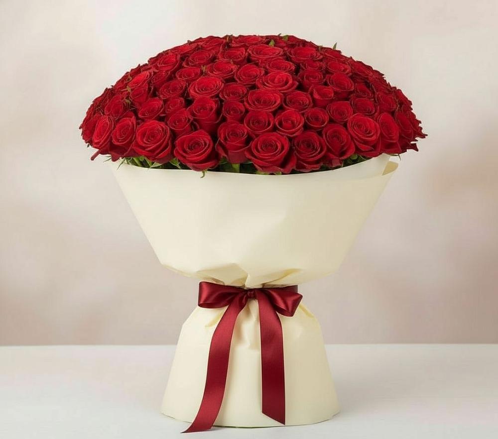 Букет 101 Красная роза Милано в Глинищево