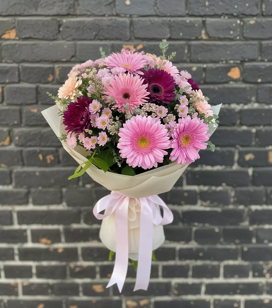 Букет цветов из: Герберы и Хризантемы в Глинищево