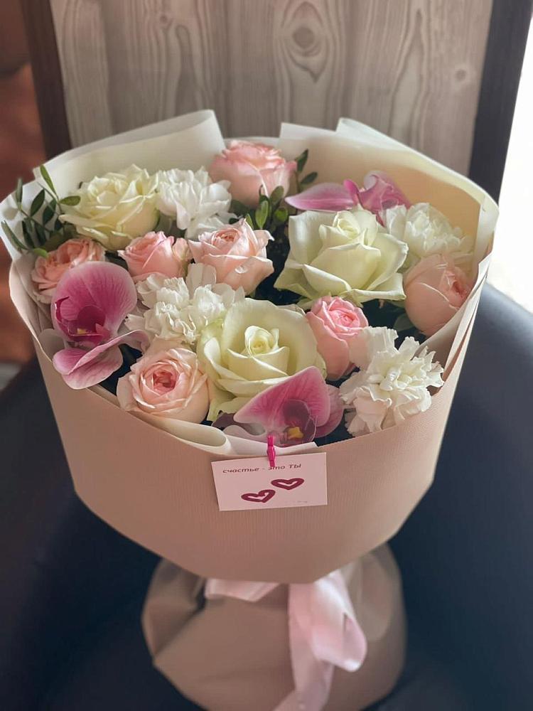 Букет цветов из: Орхидеи, Розы и Гвоздики в Глинищево