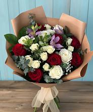 Букет цветов из:  Розы и Альстромерии в Глинищево