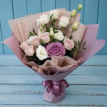 Букет цветов из:  Розы и Лизиантусы в Глинищево