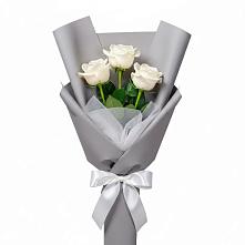 Букет 3 белые розы #REPLACE_PRED# Глинищево