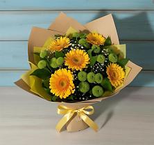 Букет цветов из:  Герберы и Хризантемы в Глинищево
