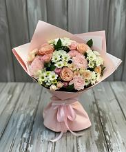 Букет цветов из:  Гвоздики, Розы и Хризантемы в Глинищево