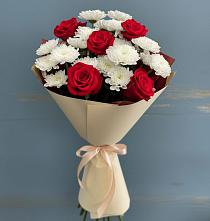 Букет цветов из:  Розы и Хризантемы в Глинищево