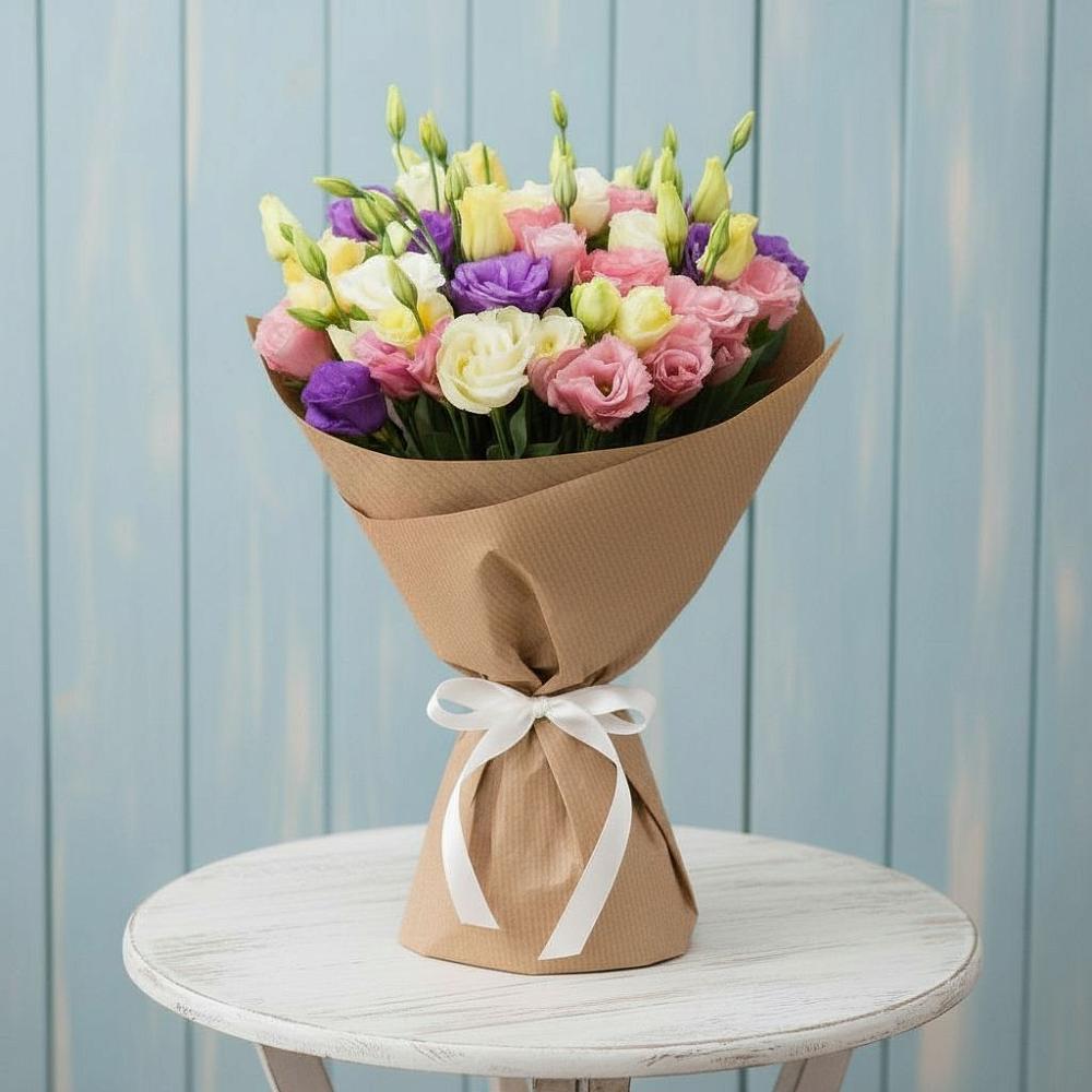 Букет цветов из: Лизиантусы в Глинищево