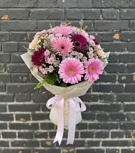 Букет цветов из:  Герберы и Хризантемы в Глинищево