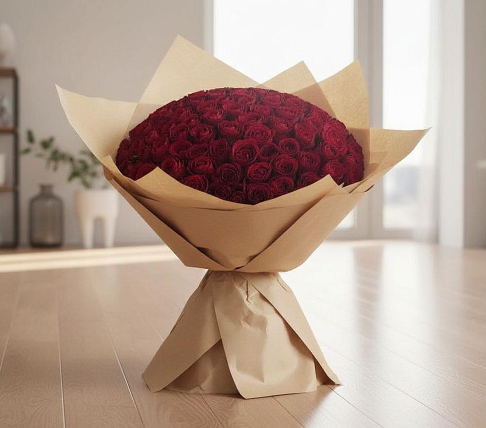 Букет 101 Красная роза в Глинищево