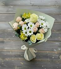 Букет цветов из:  Альстромерии, Розы и Хризантемы #REPLACE_PRED# Глинищево