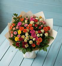 Букет Микс из разноцветных кустовых роз #REPLACE_PRED# Глинищево